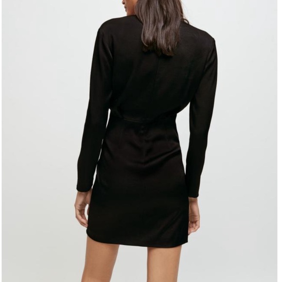 Maje black satin Roseanne dress - Picture 3 of 5